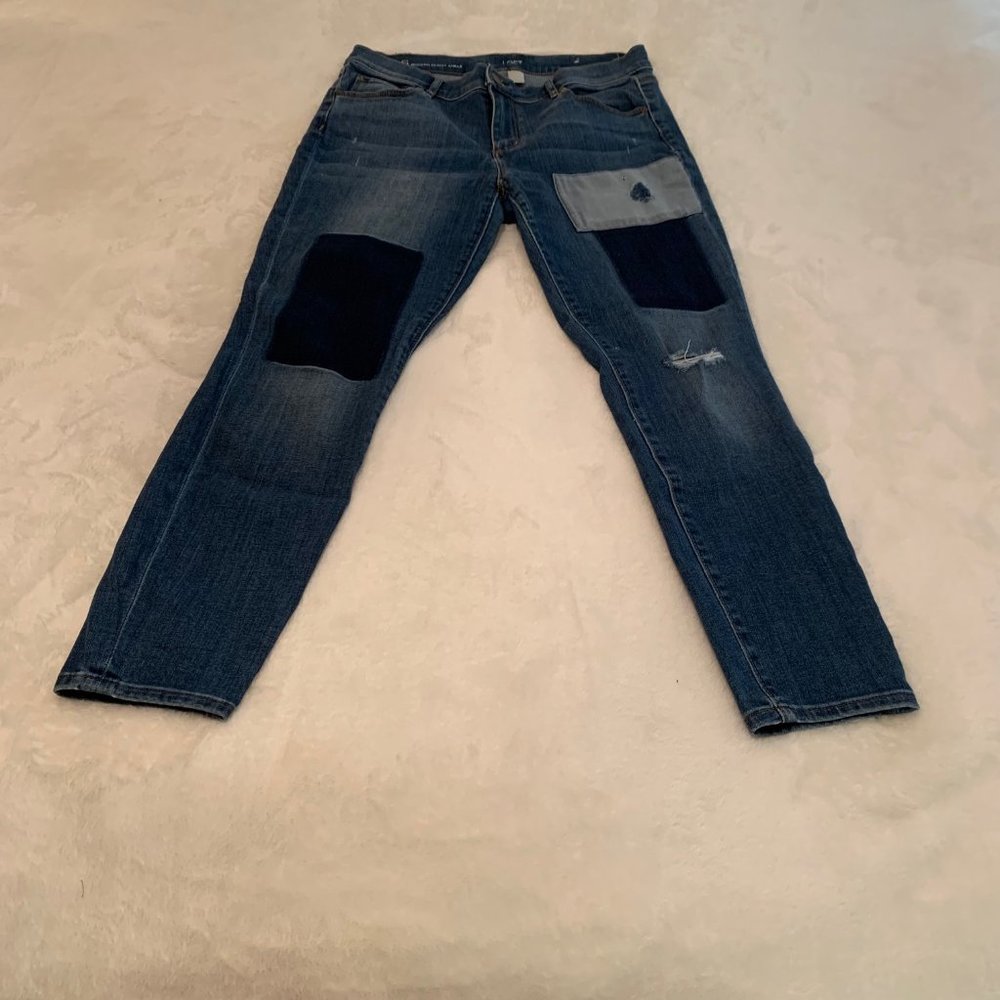 Loft Modern Skinny Ankle Patchwork Distressed Jea… - image 2